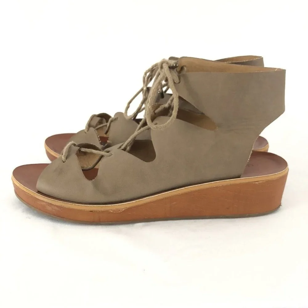 Lucky Brand Womens Shoes Hessina Gladiator Sandal Brown Lace Up Size 9 - Picture 4 of 7